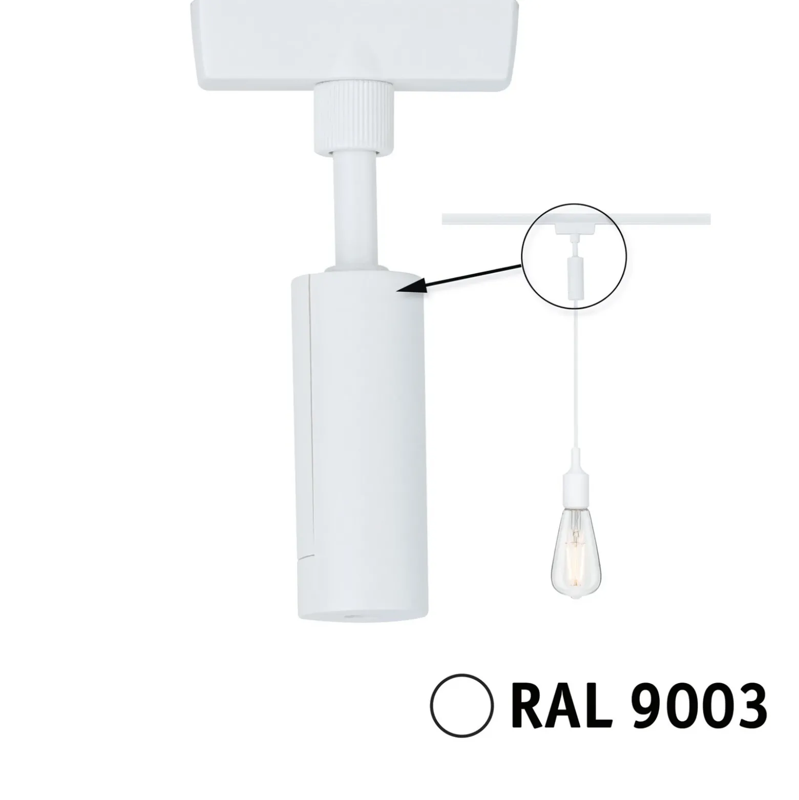 Adaptador colgante universal Paulmann URail, 50 W, blanco señal