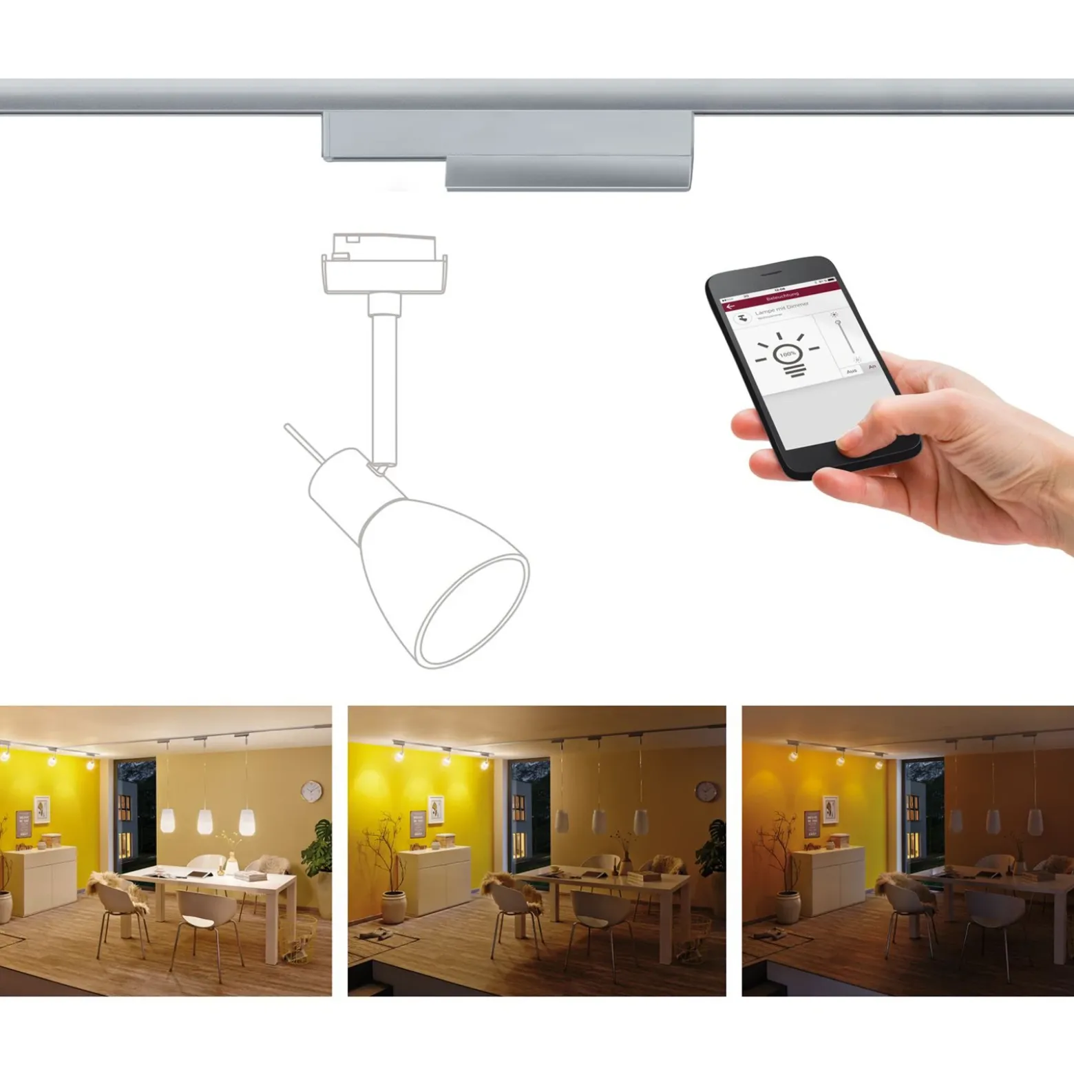 Adaptador de carril Paulmann URail, ZigBee, cromado