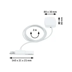 Alimentador de cable Paulmann URail, blanco señal, 200 cm