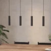 Almudaina lámpara colgante LED, negro, longitud 84 cm, 4 luces,