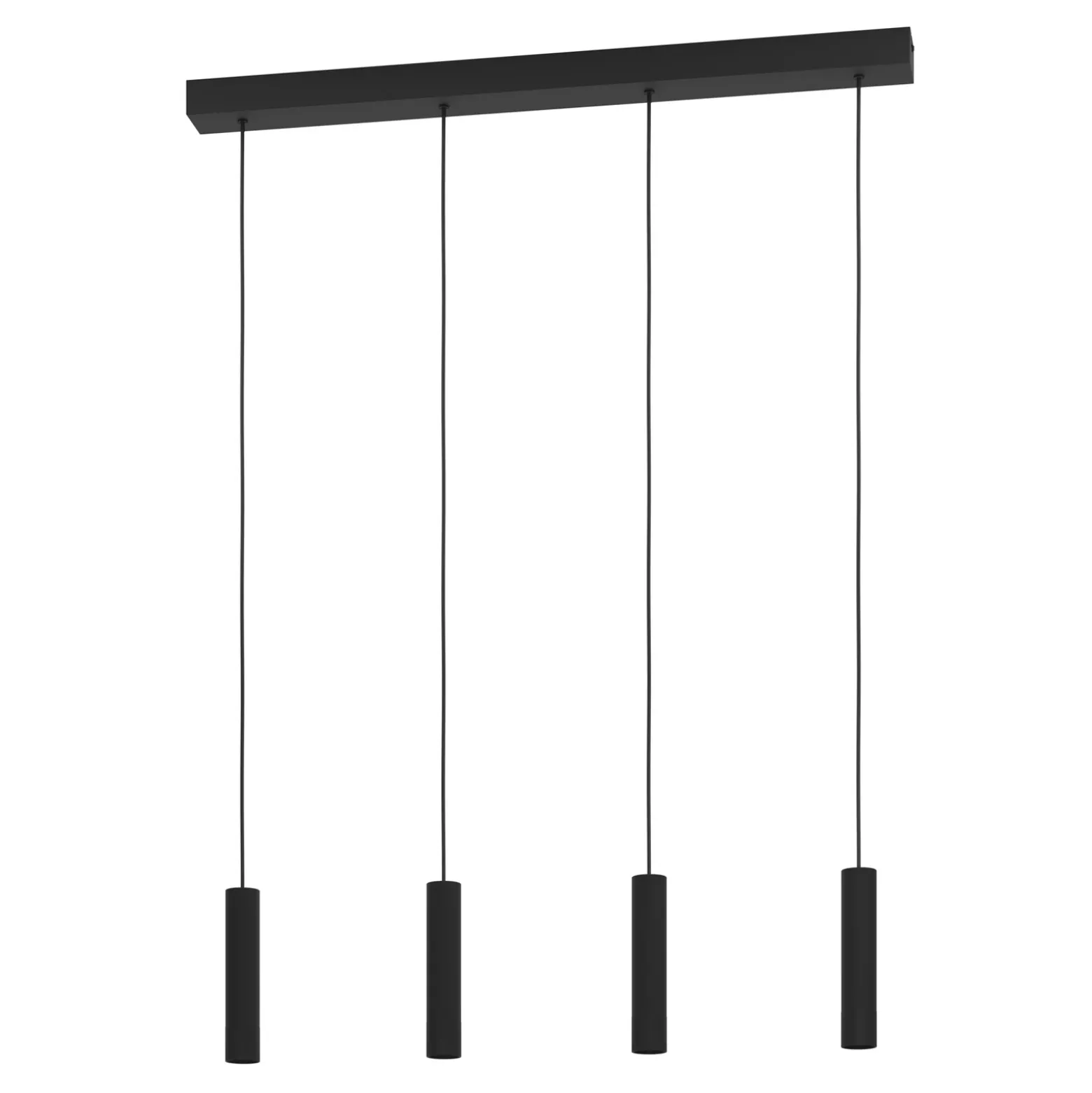 Almudaina lámpara colgante LED, negro, longitud 84 cm, 4 luces,