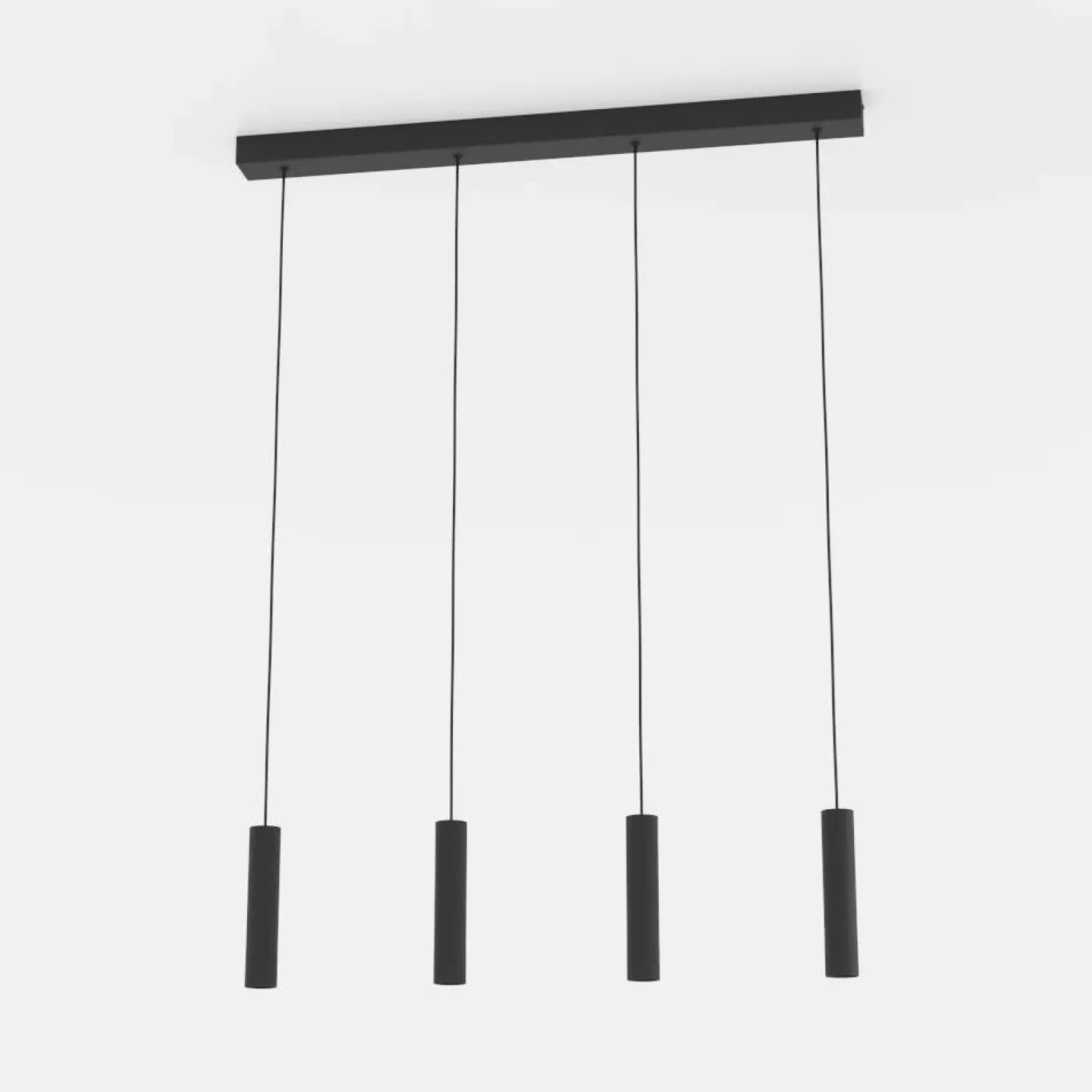 Almudaina lámpara colgante LED, negro, longitud 84 cm, 4 luces,