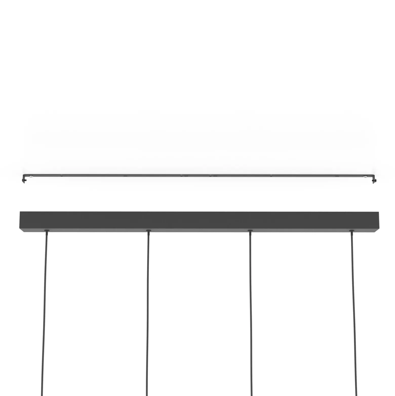 Almudaina lámpara colgante LED, negro, longitud 84 cm, 4 luces,