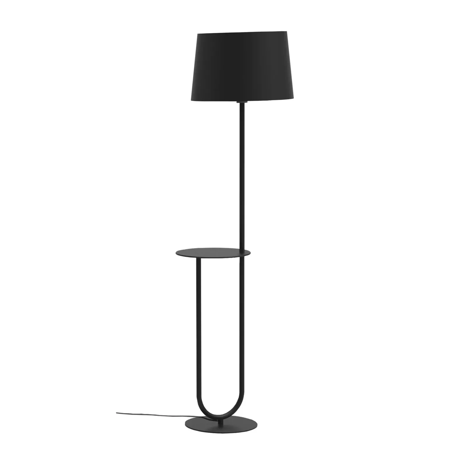 Aluminor Duo lámpara de pie con mesa de almacenaje