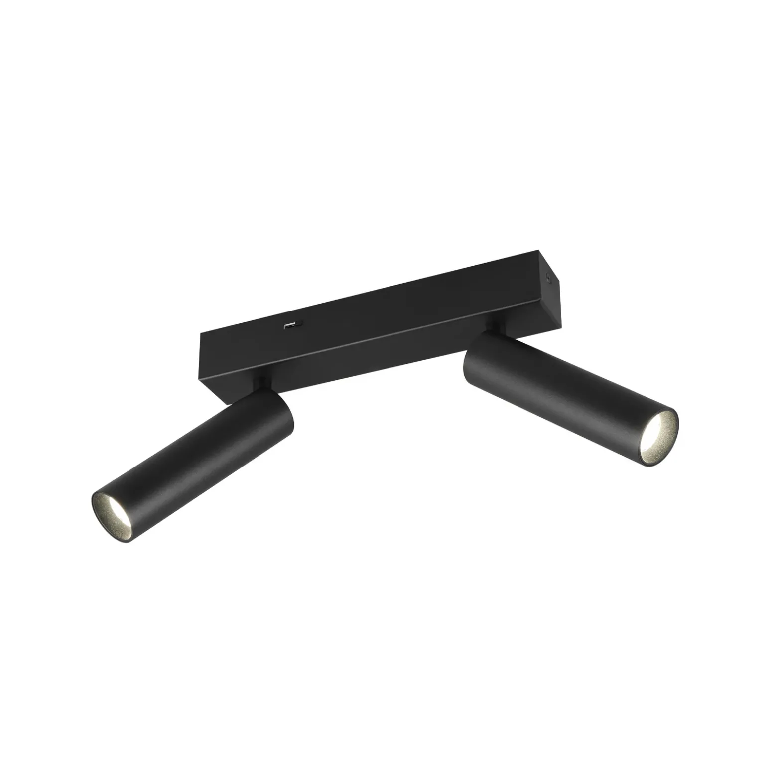 Ambala LED ceiling spotlight, 2 luces, negro, metal, CCT, atenuable