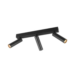 Ambala LED ceiling spotlight, 3 luces, negro, metal, CCT, atenuable