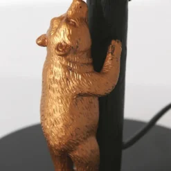 Animaux 8235ZW lámpara de mesa, metal, terciopelo, negro, oro