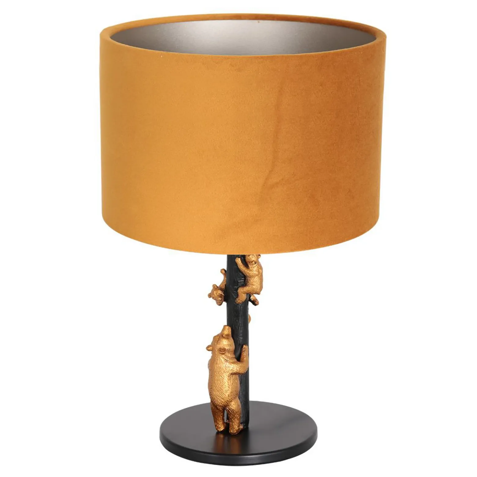 Animaux 8235ZW lámpara de mesa, metal, terciopelo, negro, oro