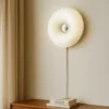 Aplicación de mesa/pared LED Lindby Fjora, blanco/cromo, Ø 30 cm, atenuable.