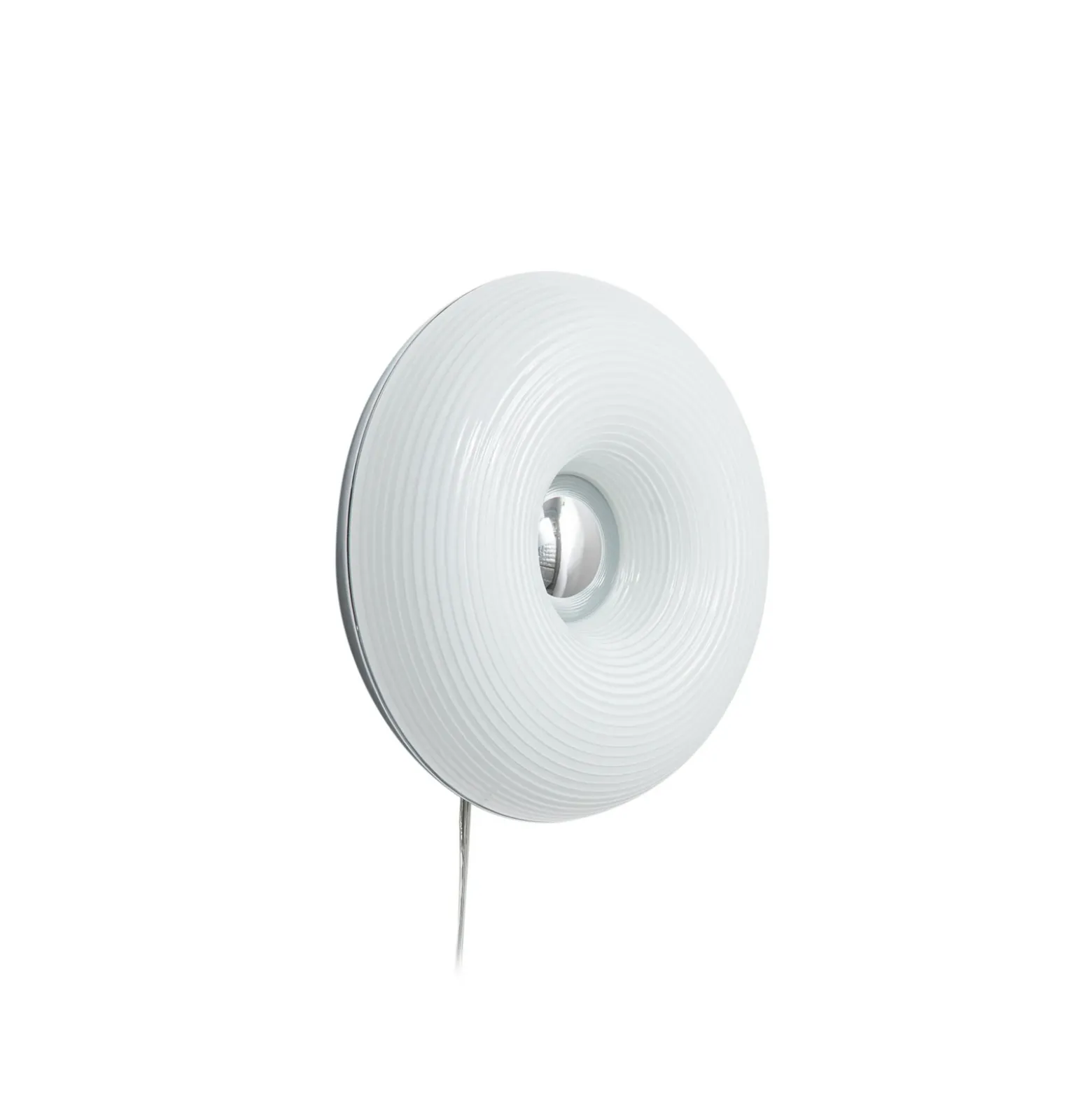 Aplicación de mesa/pared LED Lindby Fjora, blanco/cromo, Ø 30 cm, atenuable.