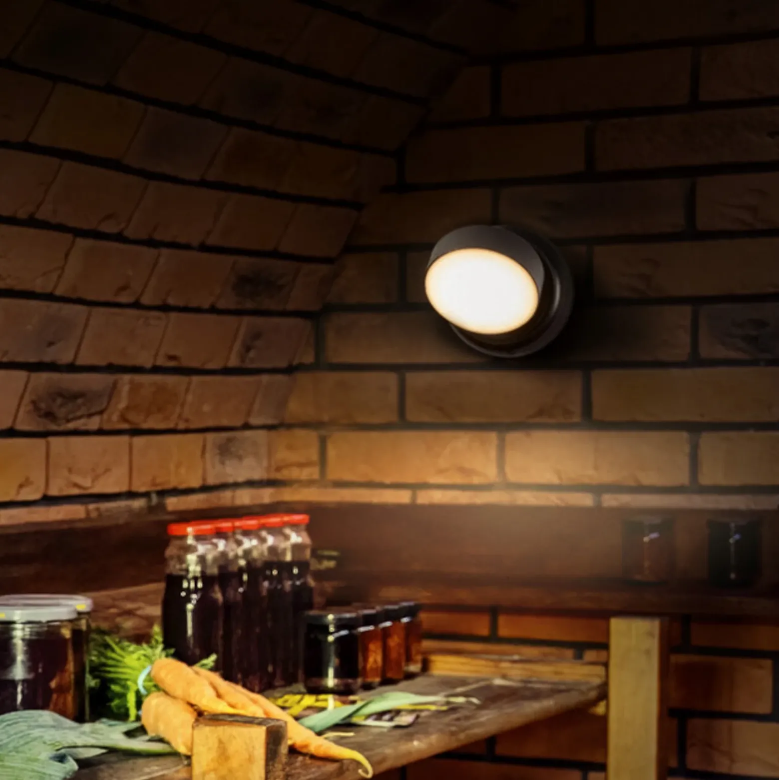 Apliqué de pared recargable LED NIGHTLUX ROUND de OSRAM, negra, con regulador