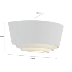 Aplique Azriel, blanco, semicircular, 3 niveles