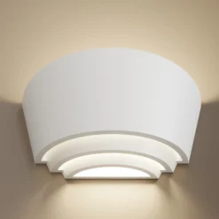 Aplique Azriel, blanco, semicircular, 3 niveles