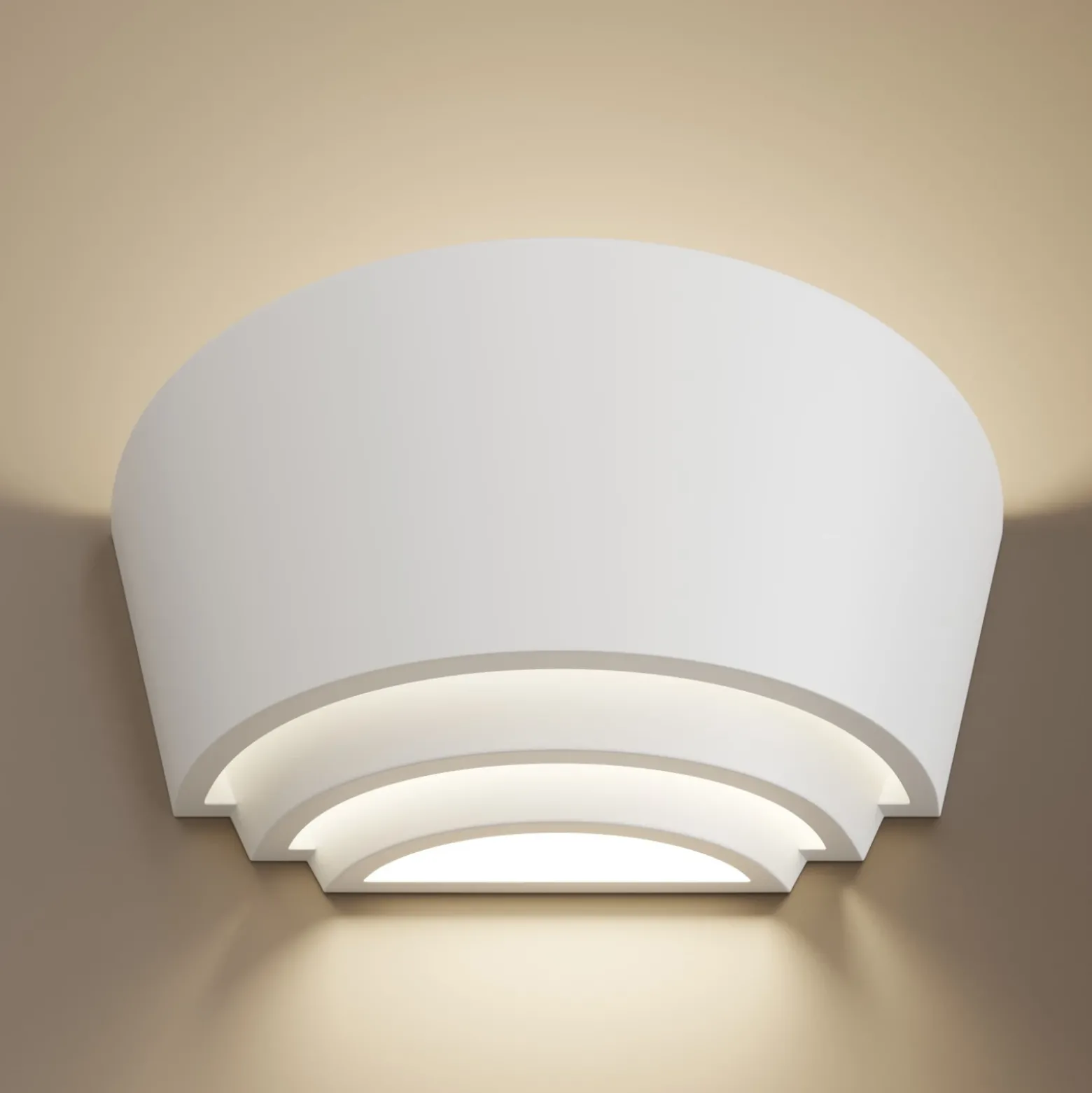 Aplique Azriel, blanco, semicircular, 3 niveles