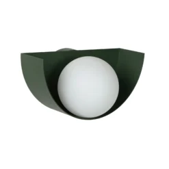 Aplique Benni pantalla esférica de vidrio, verde
