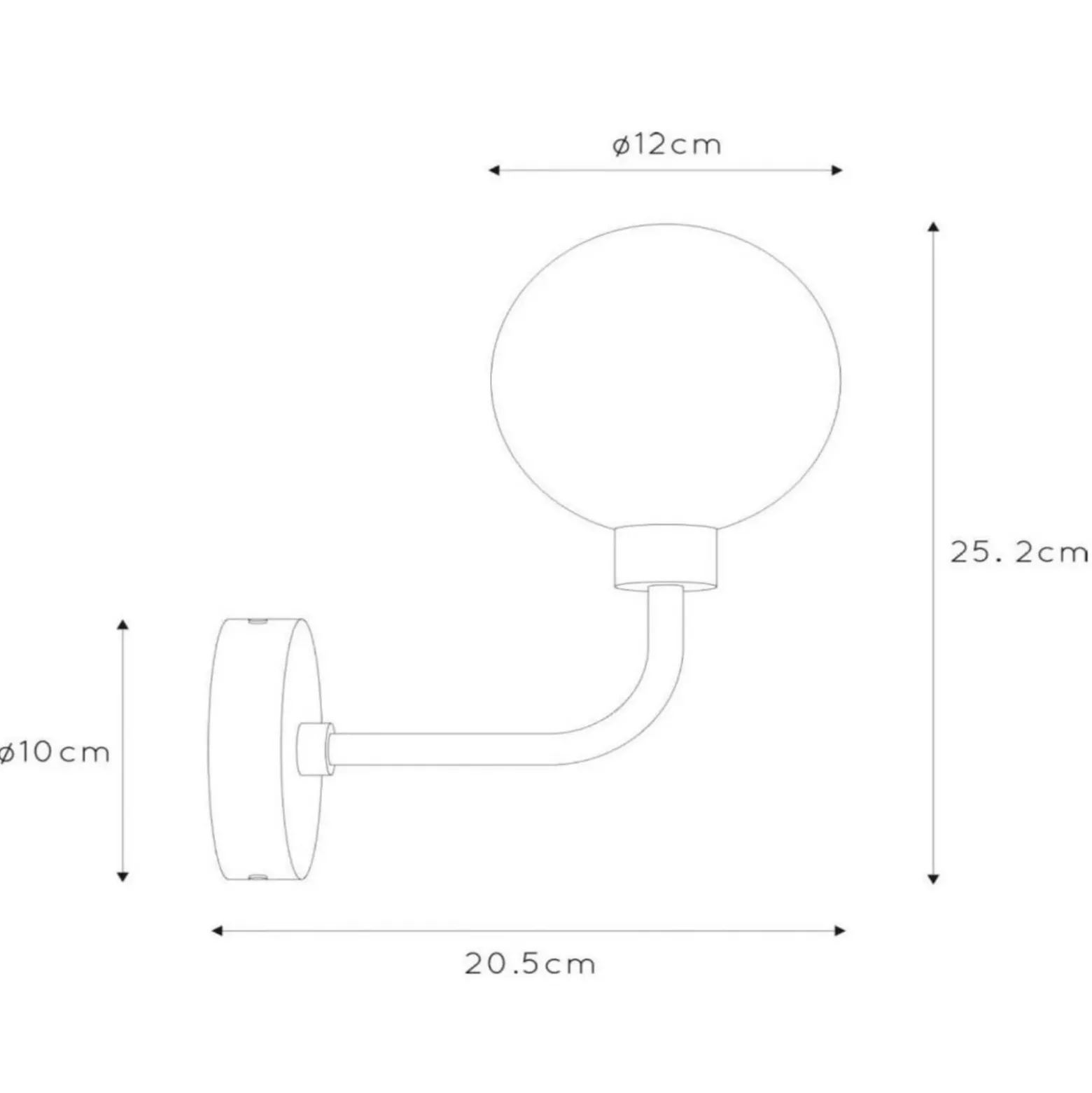 Aplique Berend de vidrio, altura 25,2 cm