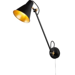 Aplique 6302 de metal, negro-oro