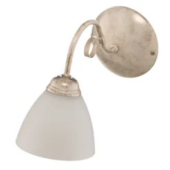 Aplique de pared Adoro con pantalla de cristal, blanco