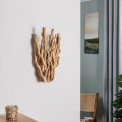 Aplique de pared Agar con pantalla de madera