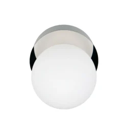 Aplique de pared Alfio, Ø 11 cm, color cromo, metal/vidrio, IP44