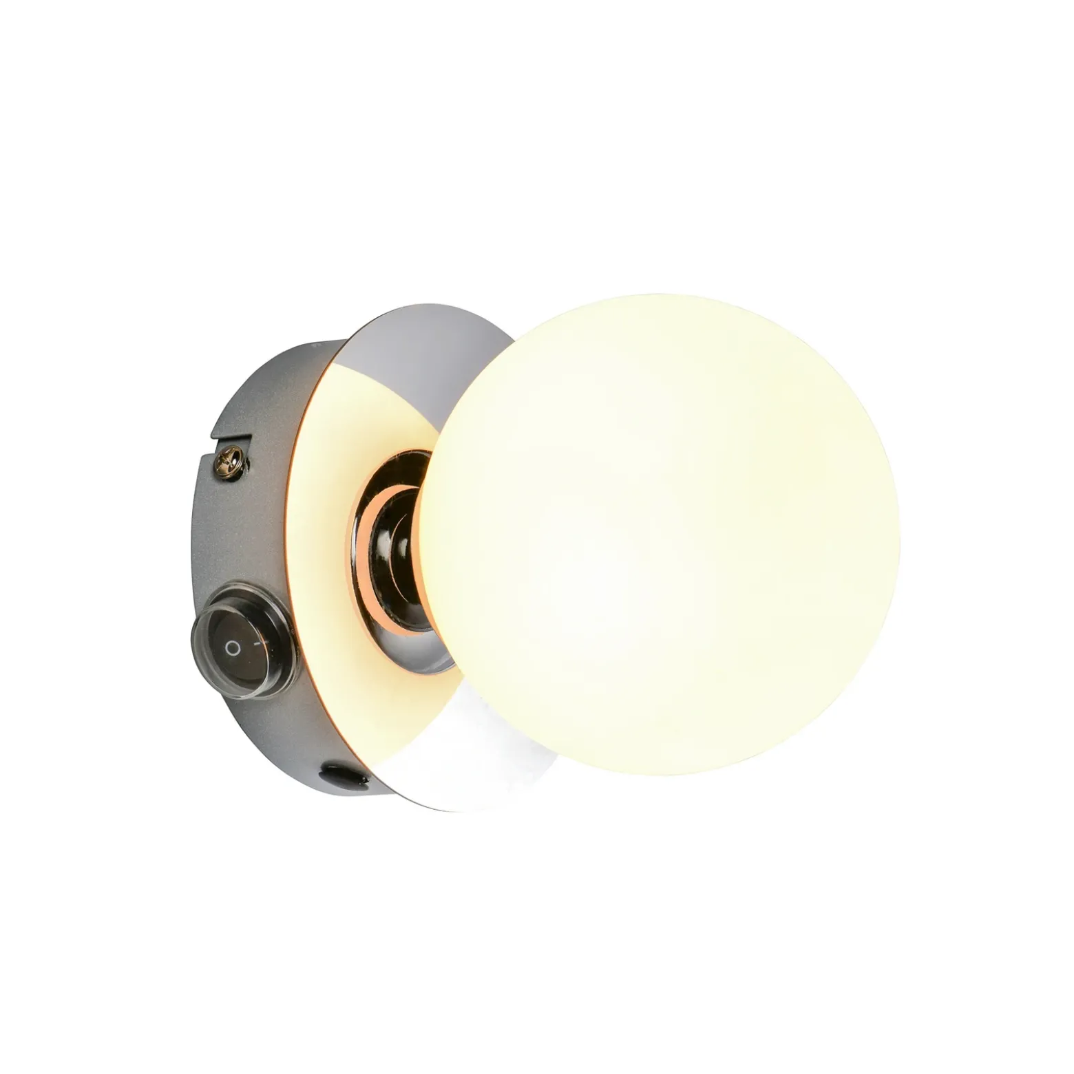 Aplique de pared Alfio, Ø 11 cm, color cromo, metal/vidrio, IP44