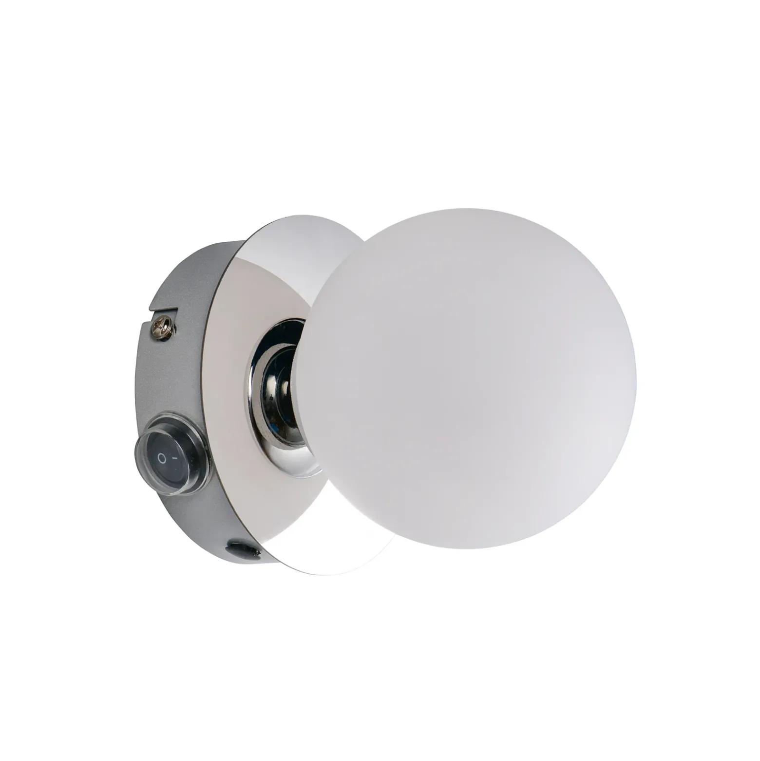 Aplique de pared Alfio, Ø 11 cm, color cromo, metal/vidrio, IP44