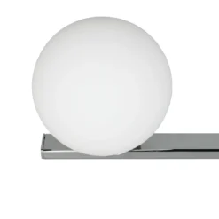 Aplique de pared Alfio, 50 cm de ancho, metal cromado/vidrio, IP44, 3 luces.