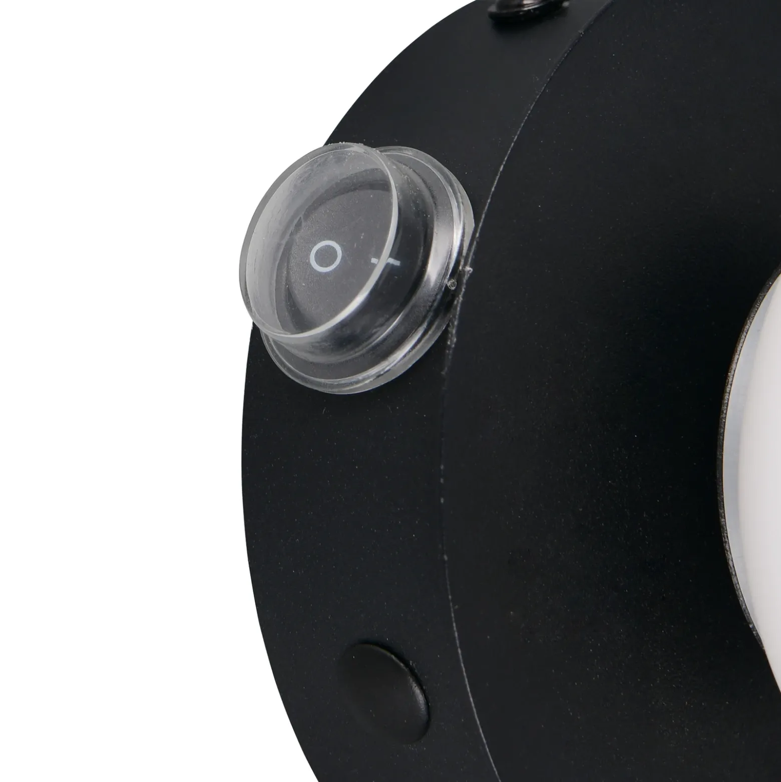 Aplique de pared Alfio, Ø 11 cm, negro mate, metal/cristal, IP44