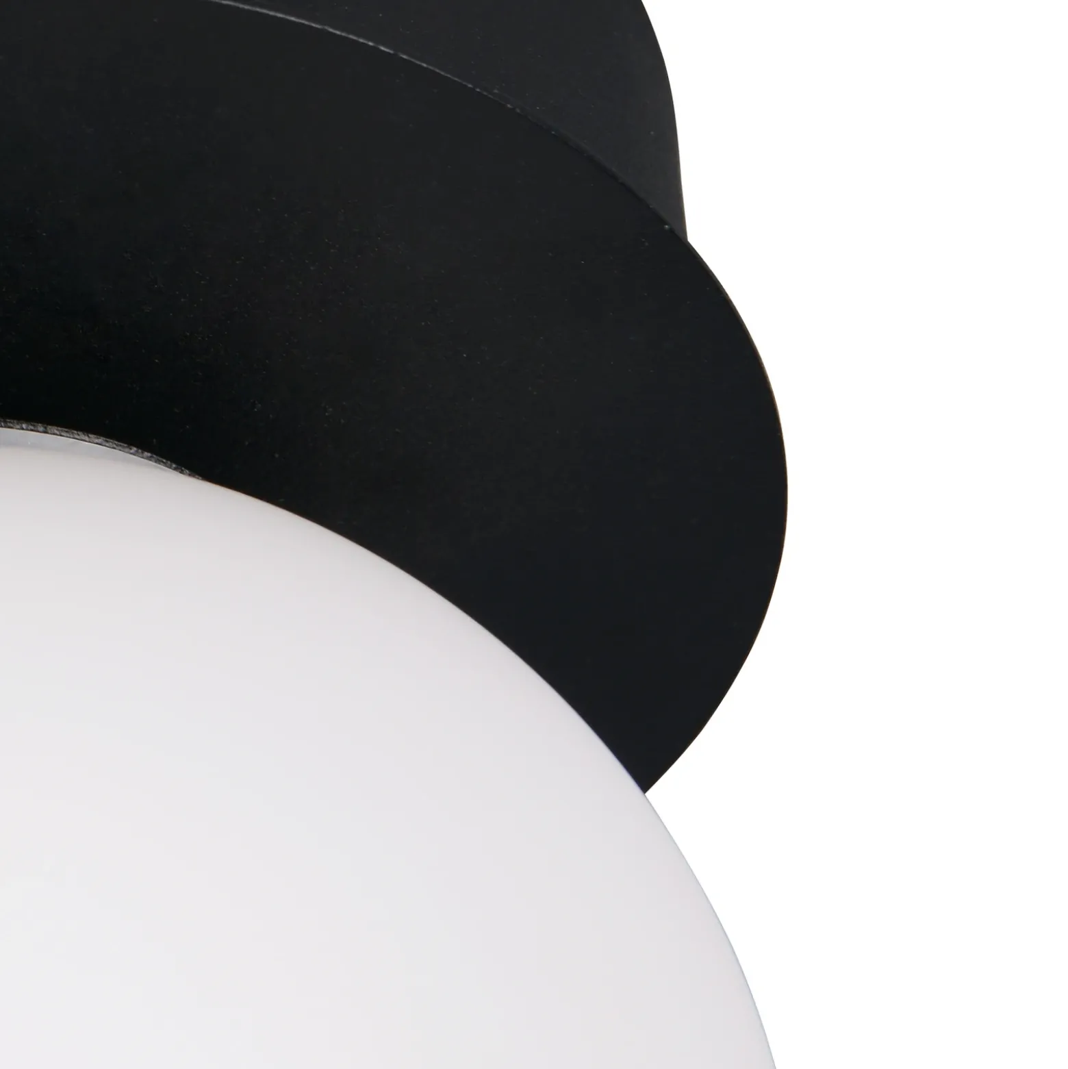 Aplique de pared Alfio, Ø 11 cm, negro mate, metal/cristal, IP44