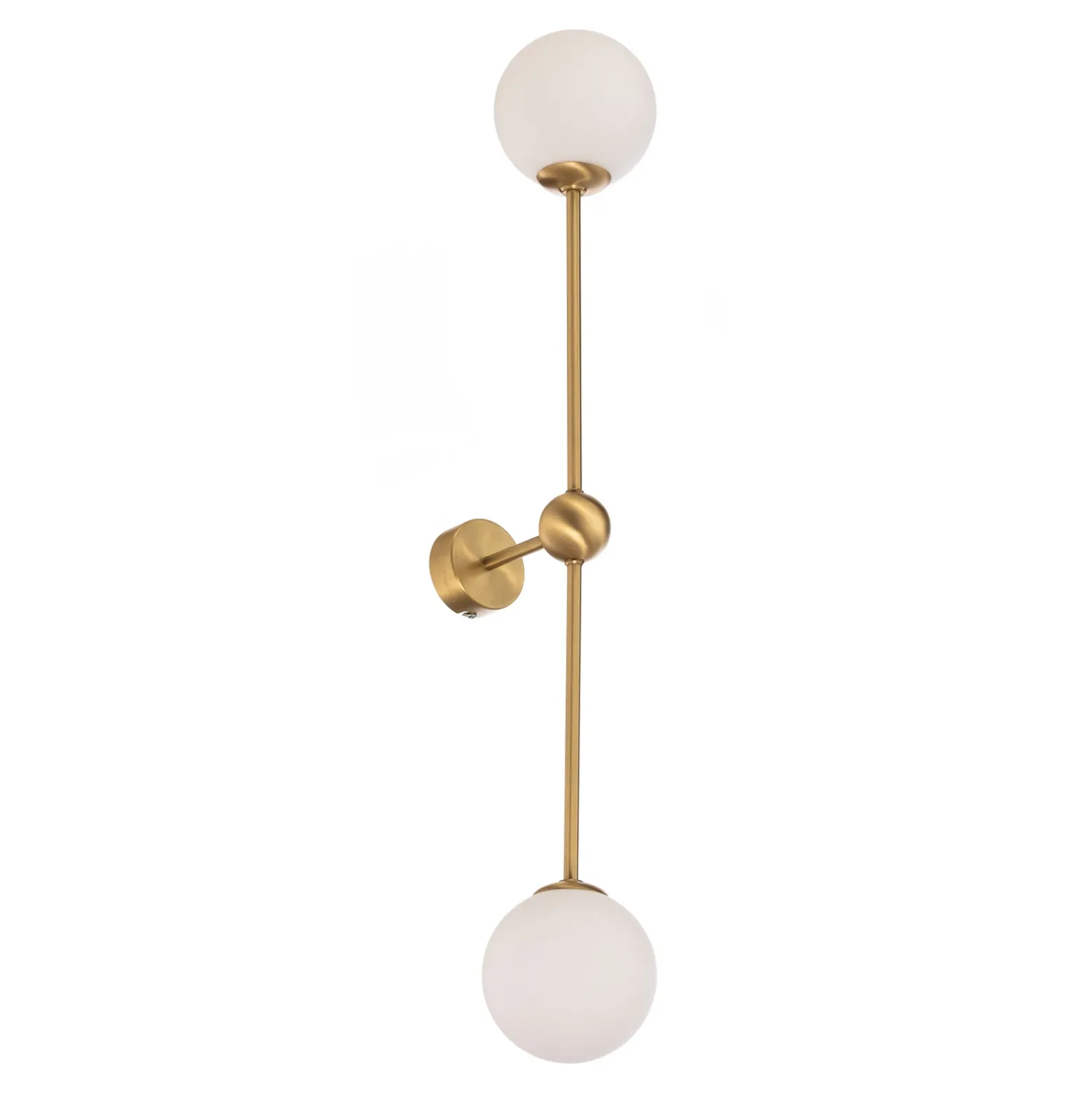 Aplique de pared Alison, 2 luces, latón/blanco, 89 cm