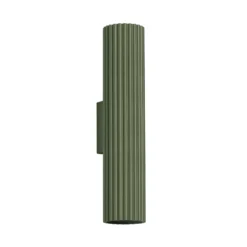 Aplique de pared ALORA, altura 30 cm, verde oliva, metal, 2 x GU10