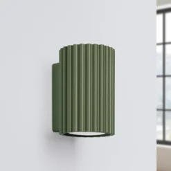 Aplique de pared ALORA, altura 10 cm, verde oliva, metal, 1 x GU10