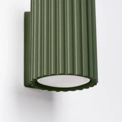 Aplique de pared ALORA, altura 10 cm, verde oliva, metal, 1 x GU10
