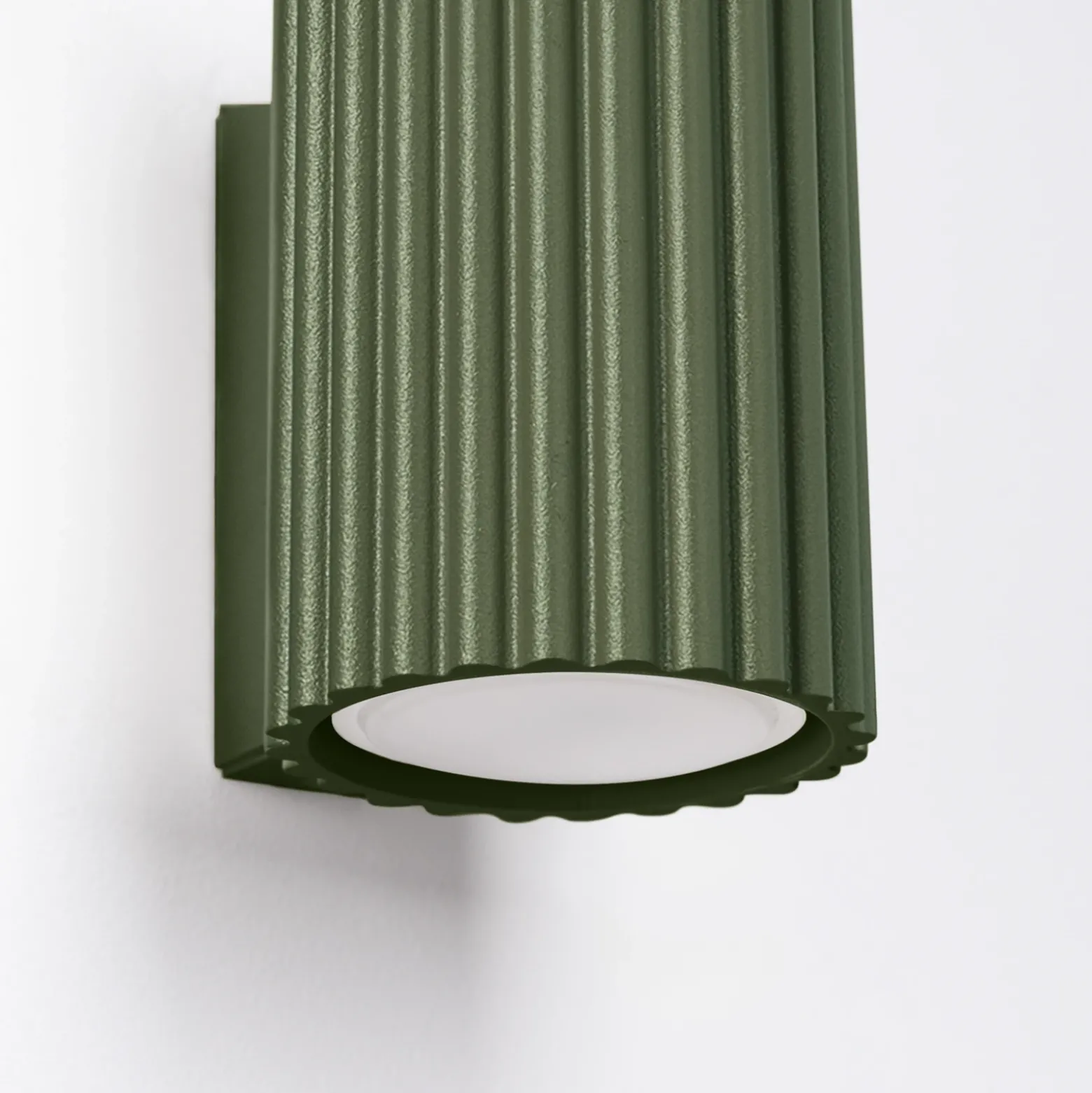 Aplique de pared ALORA, altura 10 cm, verde oliva, metal, 1 x GU10
