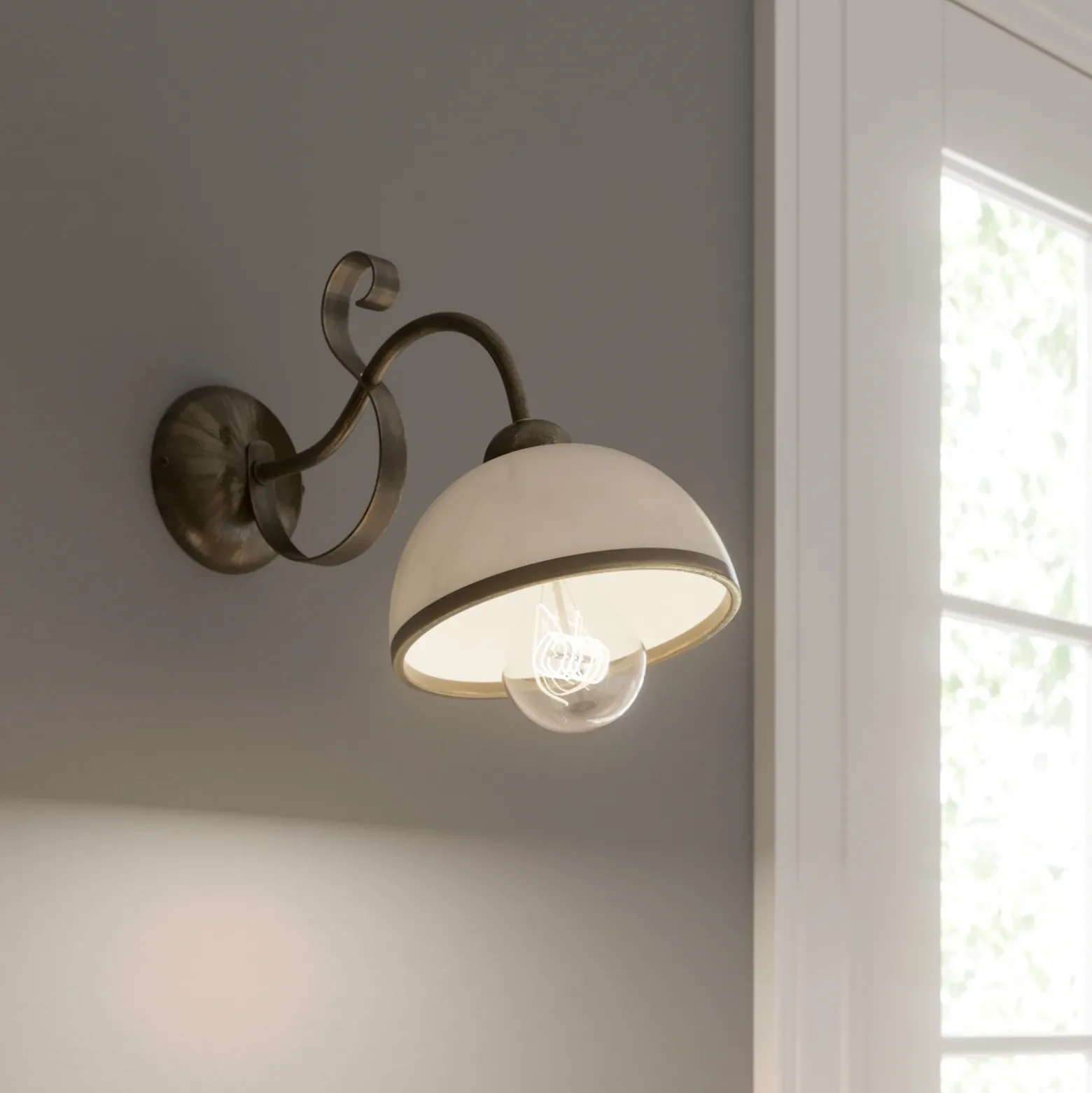 Aplique de pared Antica de estilo rústico, 1 luz