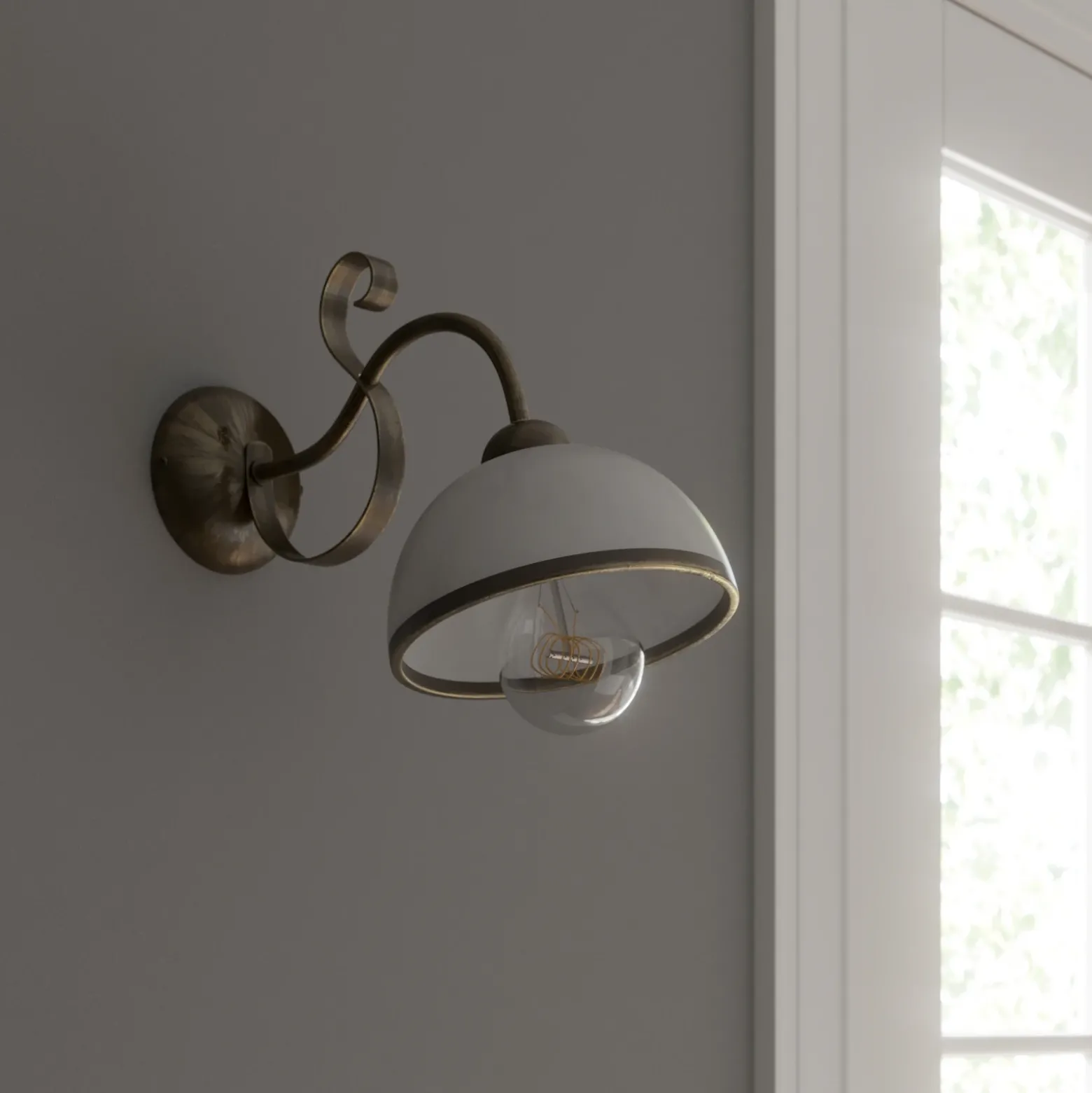 Aplique de pared Antica de estilo rústico, 1 luz