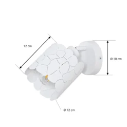 Aplique de pared Aralena de Lindby, blanco, 1 luz, metal, Ø 12 cm