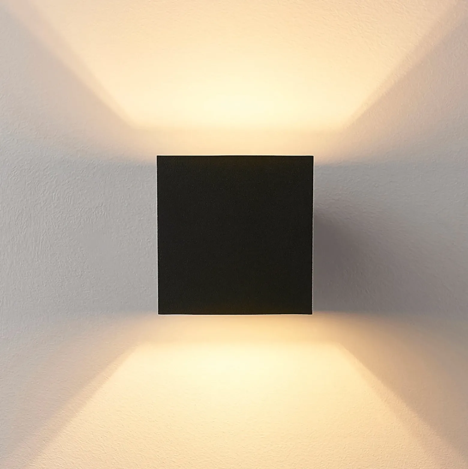 Aplique de pared Arcchio Zuzana, angular, negro, G9, 10 cm de ancho