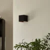 Aplique de pared Arcchio Zuzana, angular, negro-dorado, G9, 10 cm