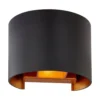 Aplique de pared Arcchio Zuzana, redondo, negro, G9, 13 cm de ancho