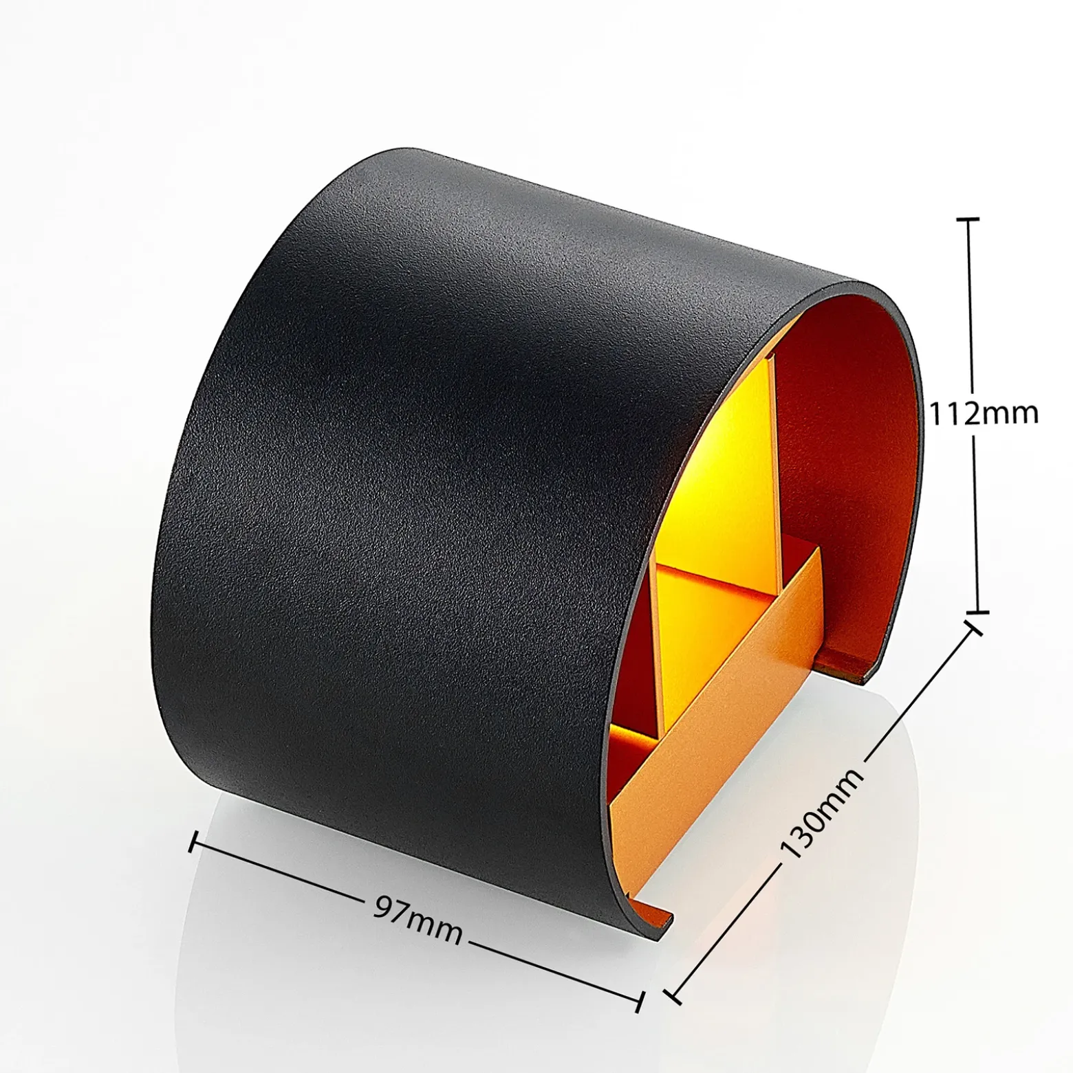 Aplique de pared Arcchio Zuzana, redondo, negro, G9, 13 cm de ancho