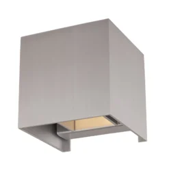 Aplique de pared Arcchio Zuzana, angular, color aluminio, G9, 10 cm