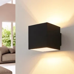 Aplique de pared Arcchio Zuzana, juego de 2, negro, G9, 10 cm de ancho