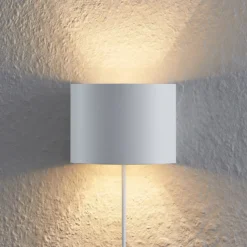Aplique de pared Arcchio Zuzana, redondo, blanco, enchufe, G9, 13 cm