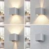 Aplique de pared Arcchio Zuzana, angular, color aluminio, G9, 10 cm