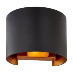 Aplique de pared Arcchio Zuzana, redondo, negro, G9, 13 cm de ancho