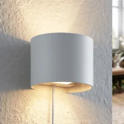 Aplique de pared Arcchio Zuzana, redondo, blanco, enchufe, G9, 13 cm