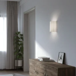 Aplique de pared Aria, crudo, microfibra, E27