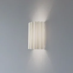 Aplique de pared Aria, crudo, microfibra, E27
