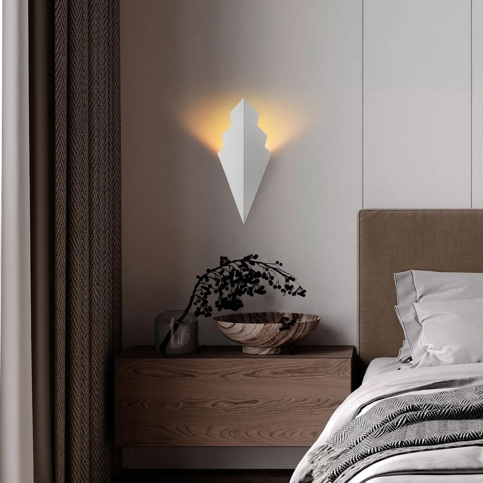 Aplique de pared ARROW, blanco, altura 40 cm, metal, G9